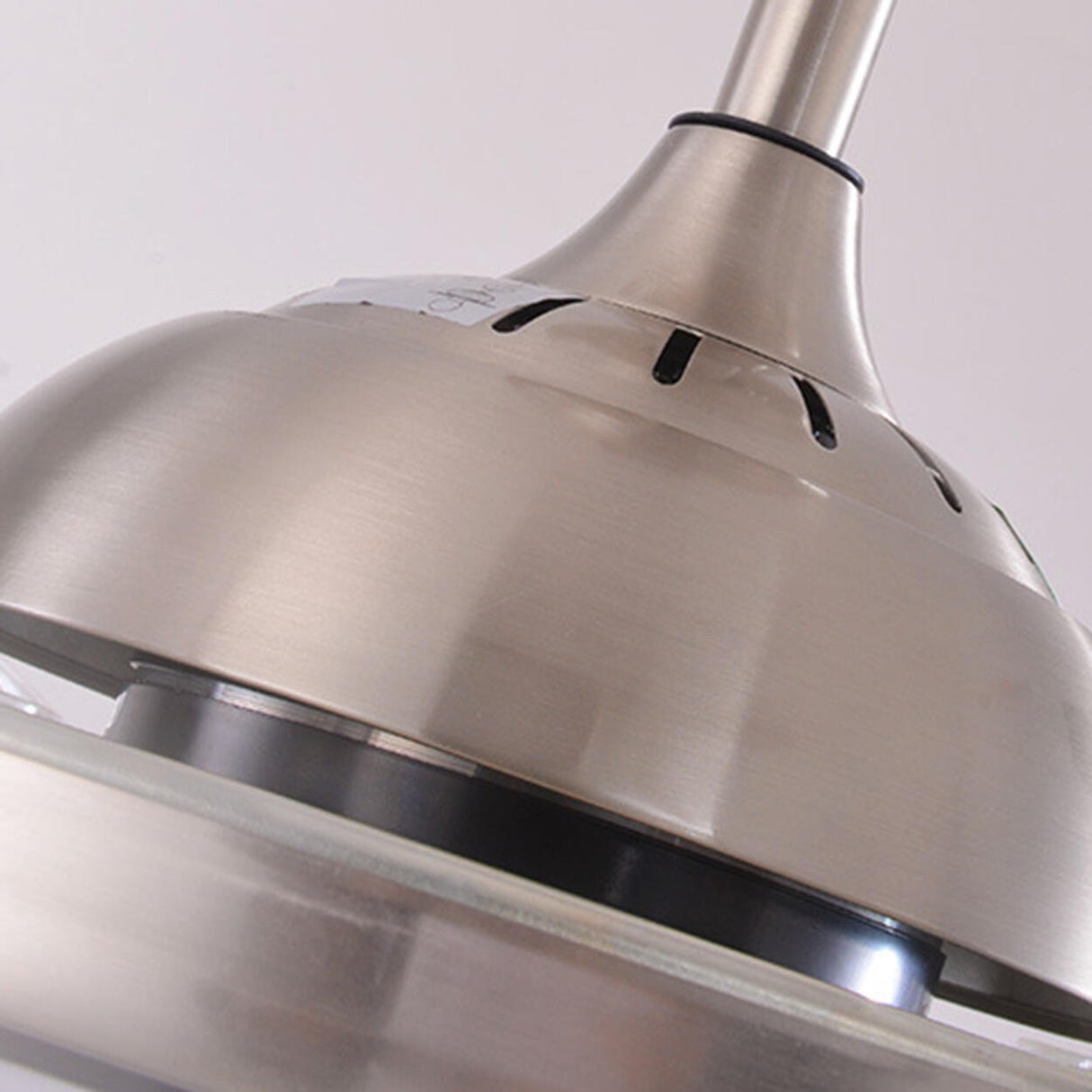 Simple Metal Stepless Dimming LED Ceiling Fan Light Image - 10