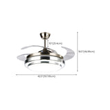 Simple Metal Stepless Dimming LED Ceiling Fan Light #size