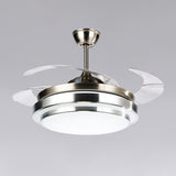 Simple Metal Stepless Dimming LED Ceiling Fan Light Image - 6