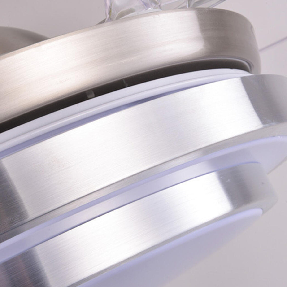 Simple Metal Stepless Dimming LED Ceiling Fan Light Image - 9