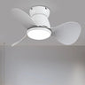 Simple Mini 3-Blade Flush Wood Ceiling Fan with Light Image - 3