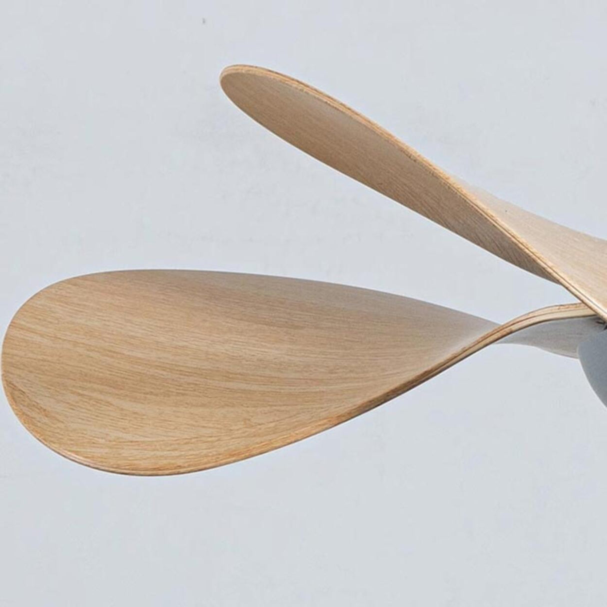 Simple Mini 3-Blade Flush Wood Ceiling Fan with Light Image - 9
