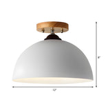 Simple Mini Balcony Dome Semi-Flush Mount Ceiling Light Image - 4