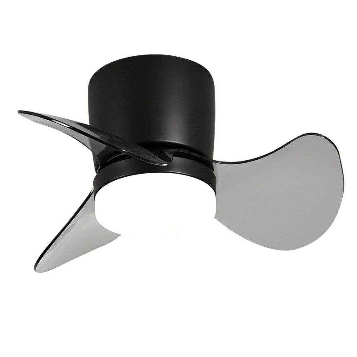 Simple Mini Column 3 Clear Blade Ceiling Fan with Light Image - 10