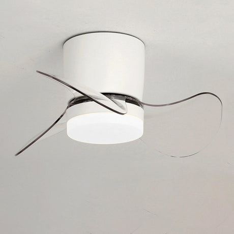 Simple Mini Column 3 Clear Blade Ceiling Fan with Light Image - 2