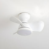 Simple Mini Flush Modern 3 Blade Ceiling Fan with Light Image - 14