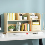 Simple Modern Desktop Wood Grain Storage Bookshelf Image - 19