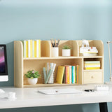 Simple Modern Desktop Wood Grain Storage Bookshelf Image - 30