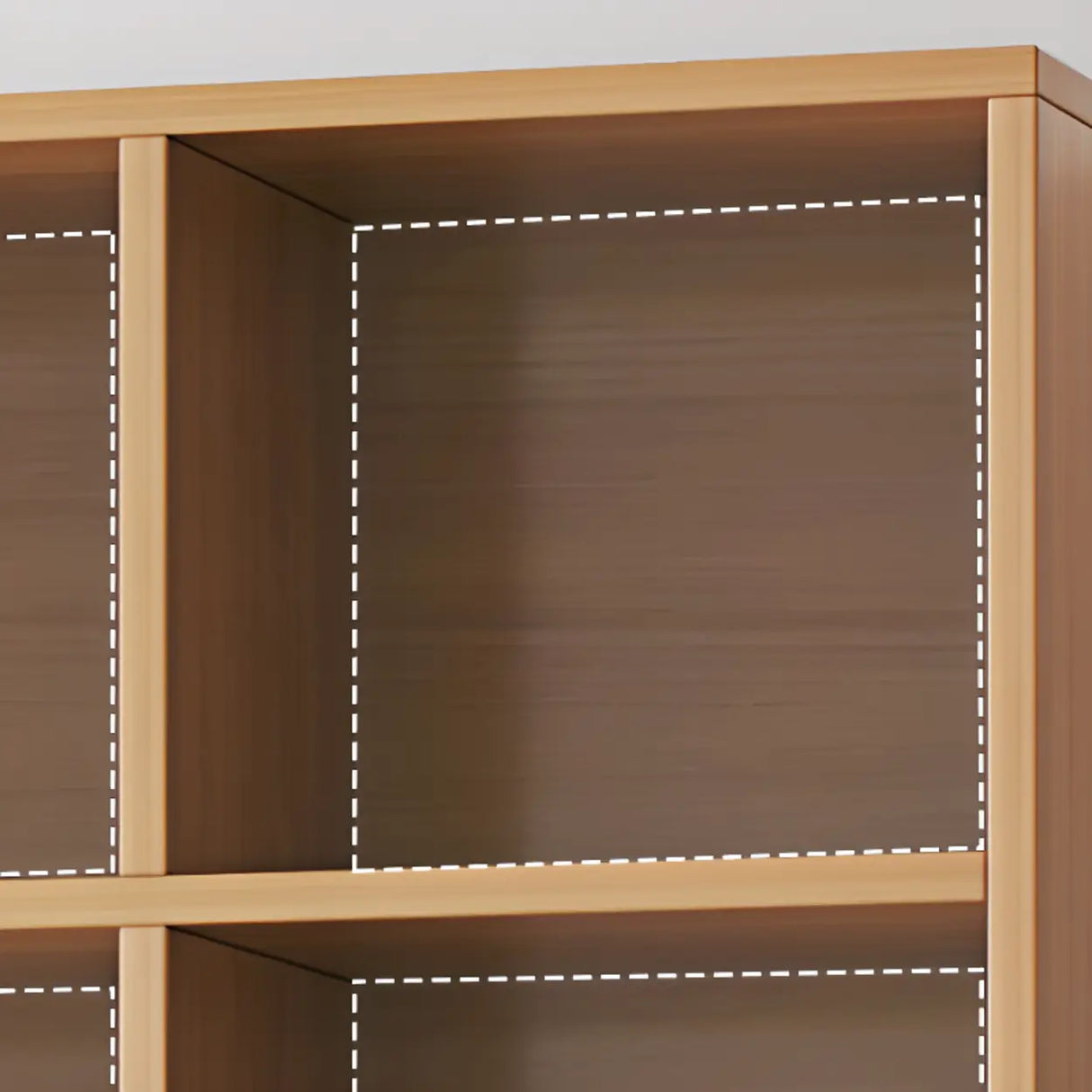 Simple Modern Rectangular Natural Wood Short Bookcase Image - 13