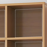 Simple Modern Rectangular Natural Wood Short Bookcase Image - 13