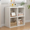 Simple Modern Rectangular Natural Wood Short Bookcase Image - 2