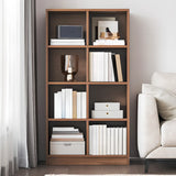 Simple Modern Rectangular Natural Wood Short Bookcase Image - 22