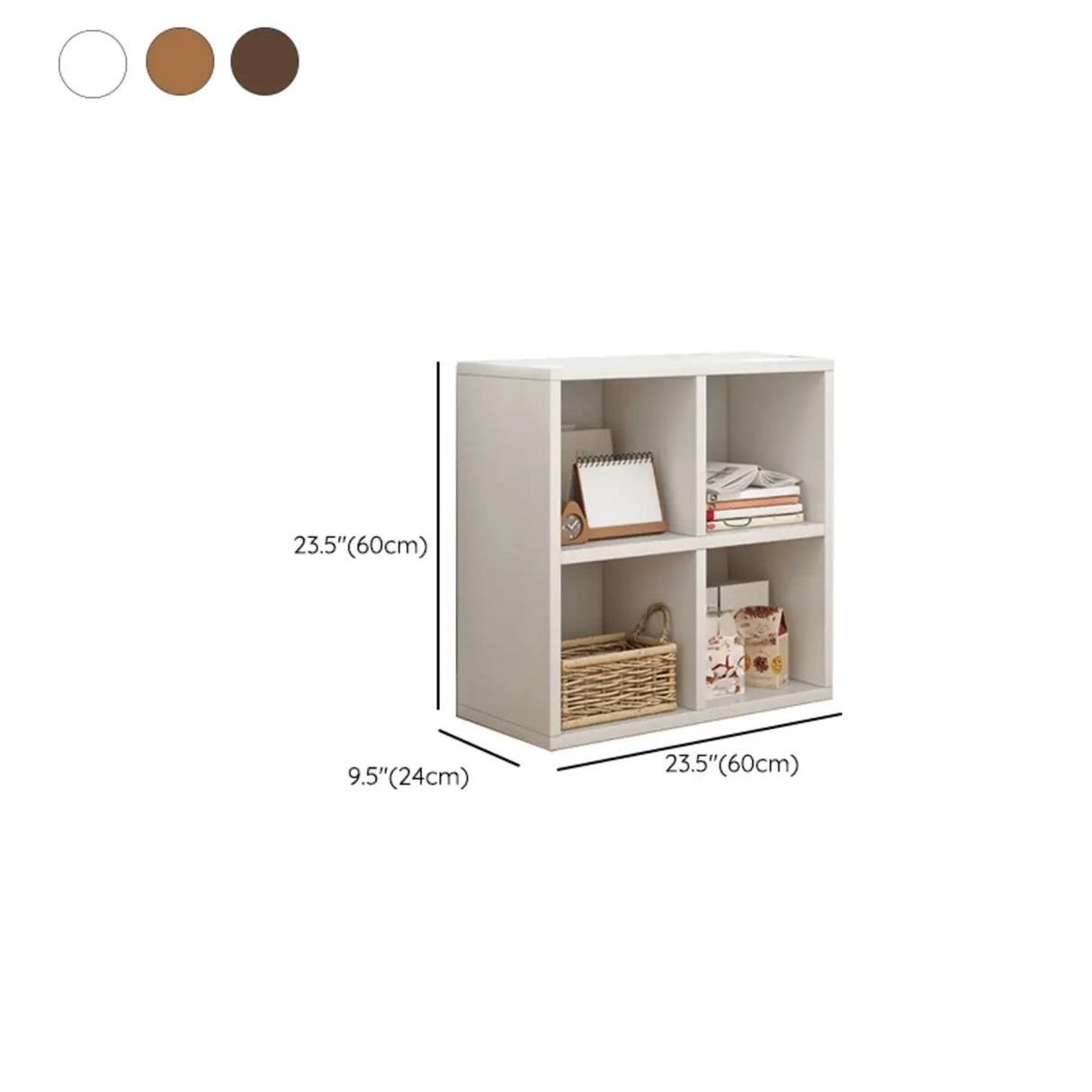 Simple Modern Rectangular Natural Wood Short Bookcase 
