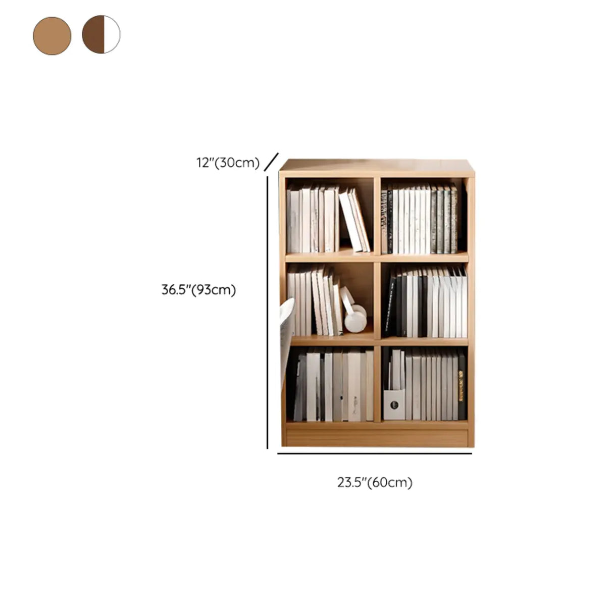 Simple Modern Rectangular Natural Wood Short Bookcase Image - 26