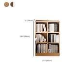 Simple Modern Rectangular Natural Wood Short Bookcase Image - 26