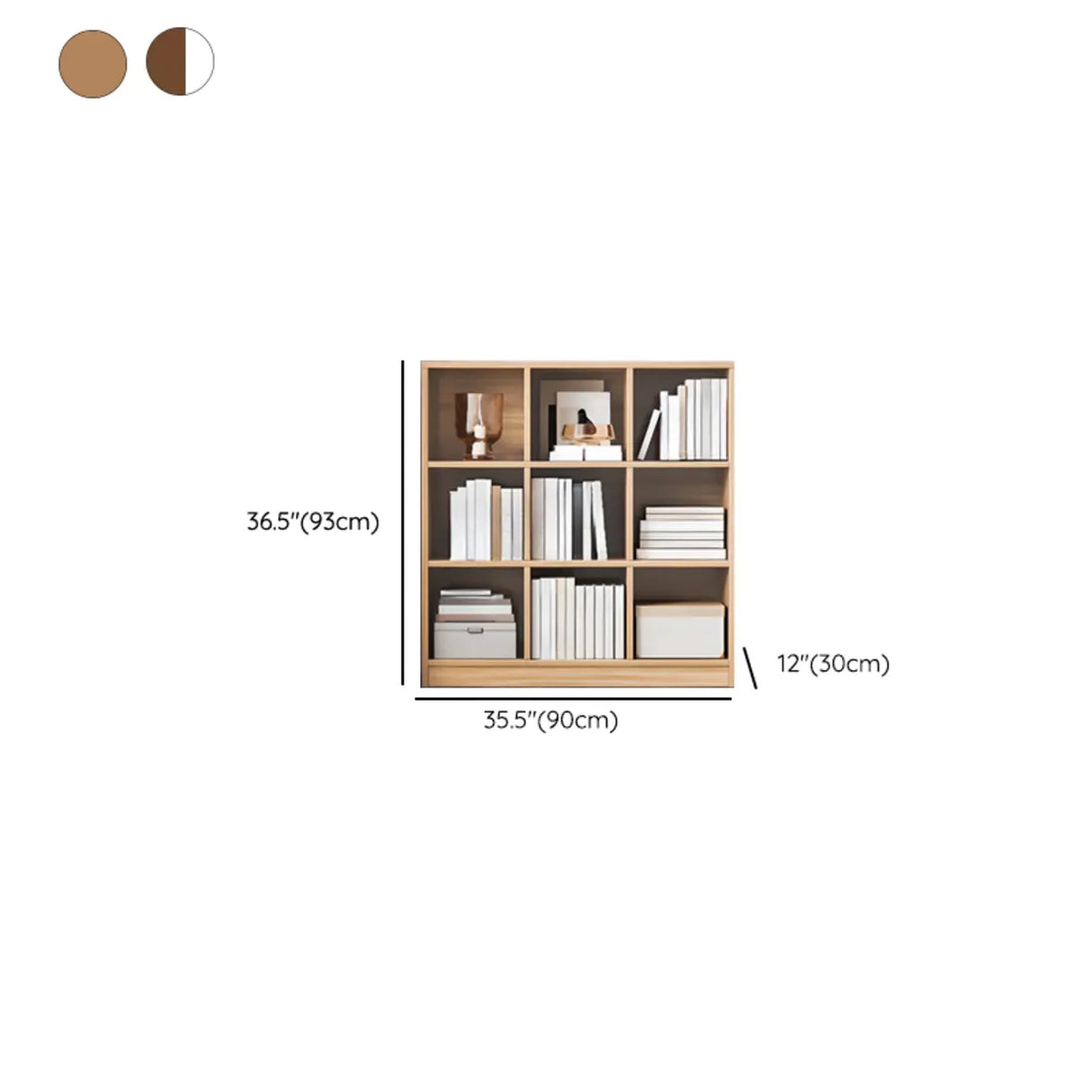 Simple Modern Rectangular Natural Wood Short Bookcase Image - 27