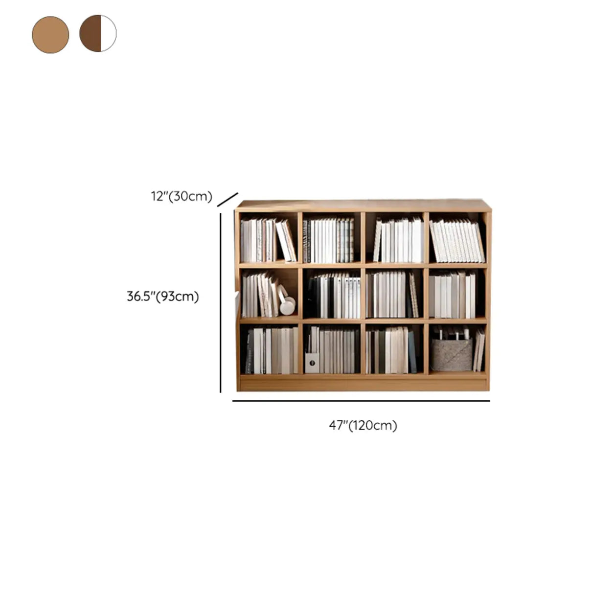 Simple Modern Rectangular Natural Wood Short Bookcase Image - 28