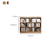 Simple Modern Rectangular Natural Wood Short Bookcase Image - 28