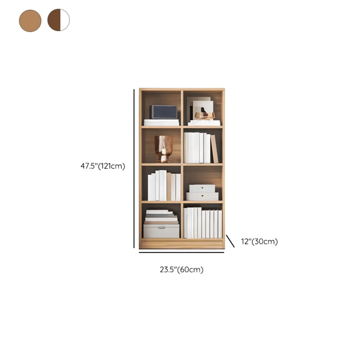 Simple Modern Rectangular Natural Wood Short Bookcase Image - 30