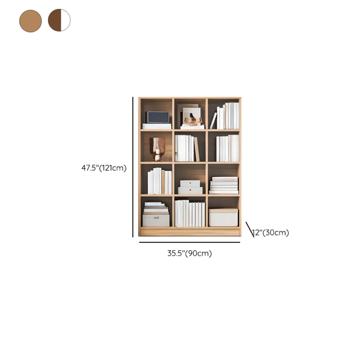 Simple Modern Rectangular Natural Wood Short Bookcase Image - 31