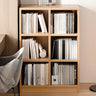 Simple Modern Rectangular Natural Wood Short Bookcase Image - 7
