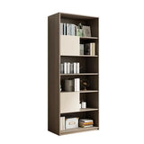 Simple Modish Closed Back Brown Wooden Display Bookcase Image - 2