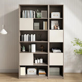 Simple Modish Closed Back Brown Wooden Display Bookcase Image - 4