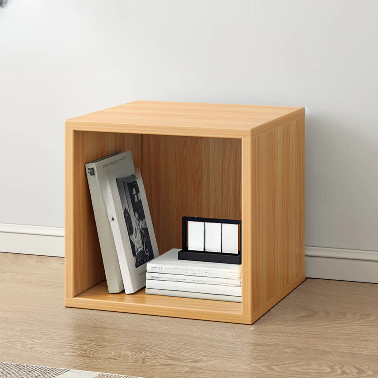 Simple Modular Closed Wooden Cubby Storage Bookcase Image - 12
