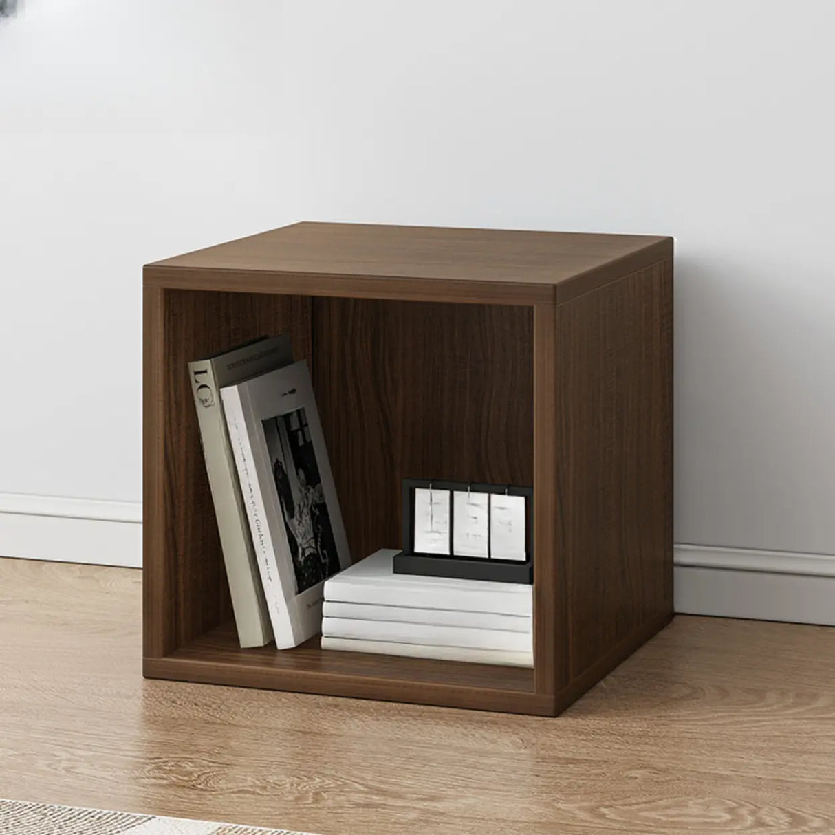 Simple Modular Closed Wooden Cubby Storage Bookcase Image - 15