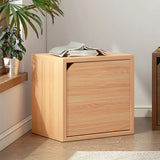 Simple Modular Closed Wooden Cubby Storage Bookcase Image - 17