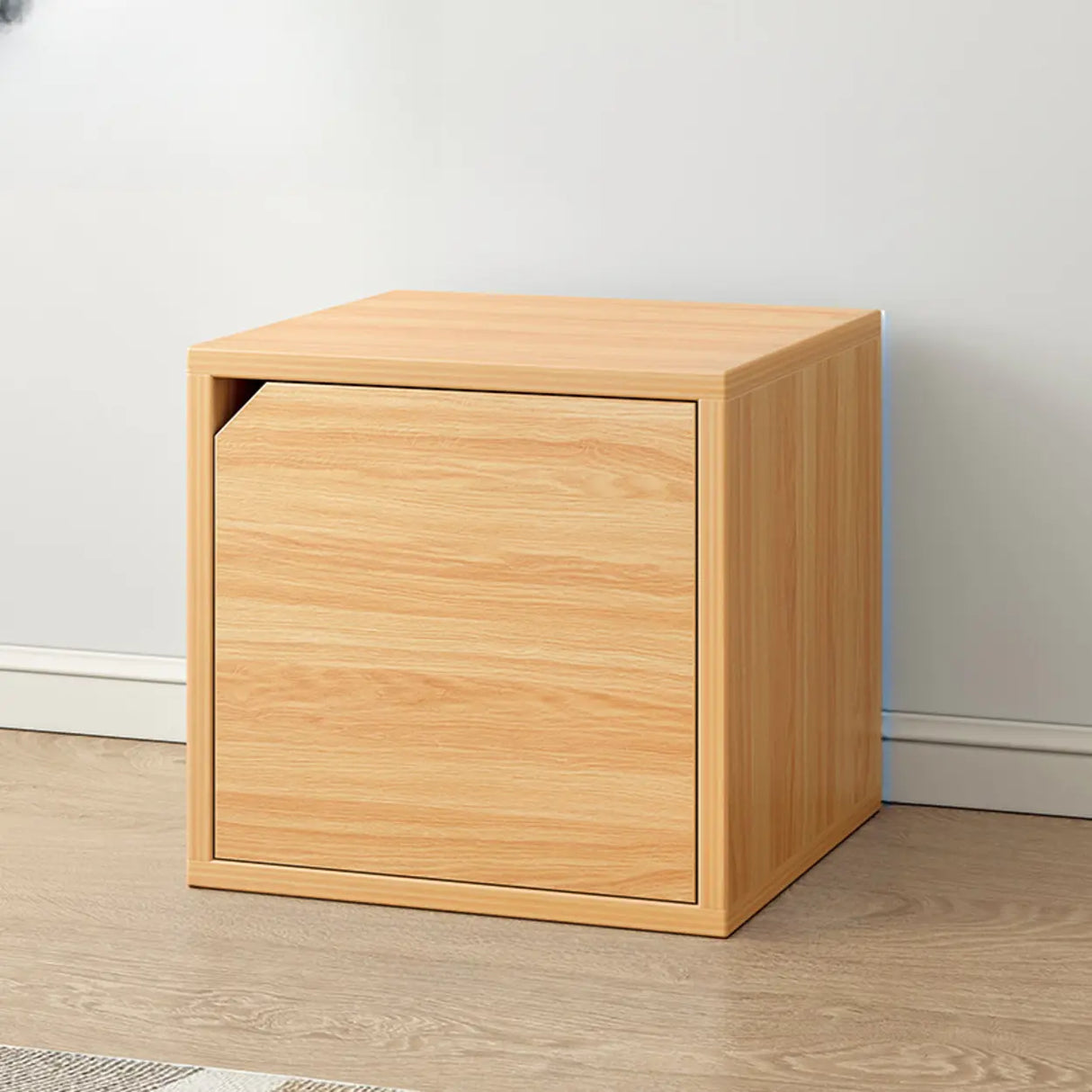 Simple Modular Closed Wooden Cubby Storage Bookcase Image - 21