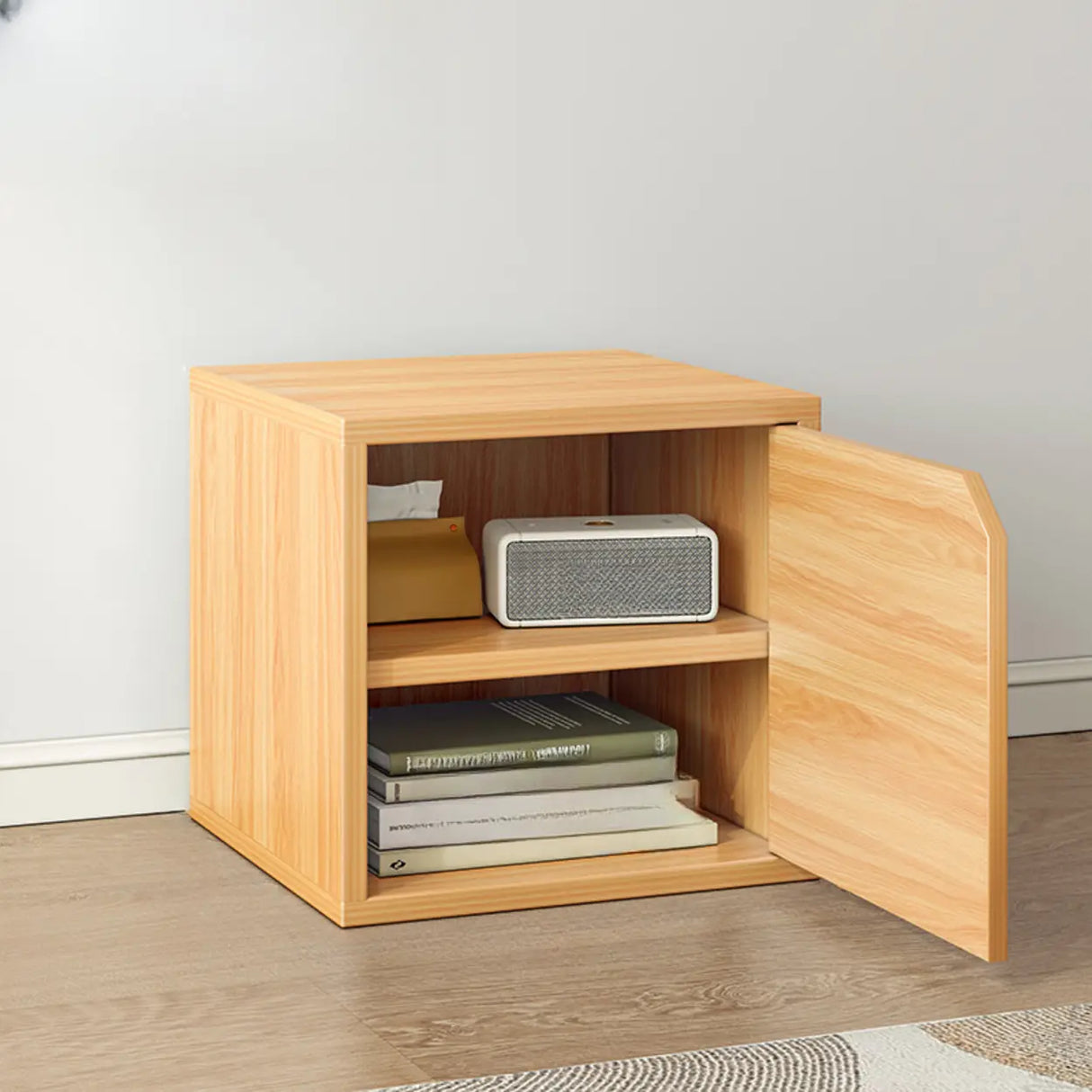 Simple Modular Closed Wooden Cubby Storage Bookcase Image - 23