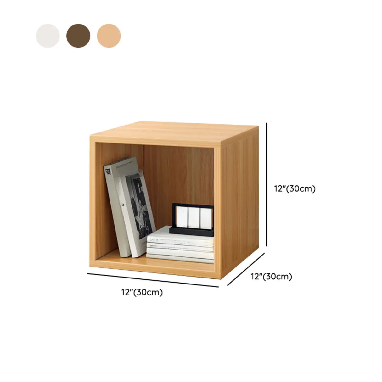 Simple Modular Closed Wooden Cubby Storage Bookcase 