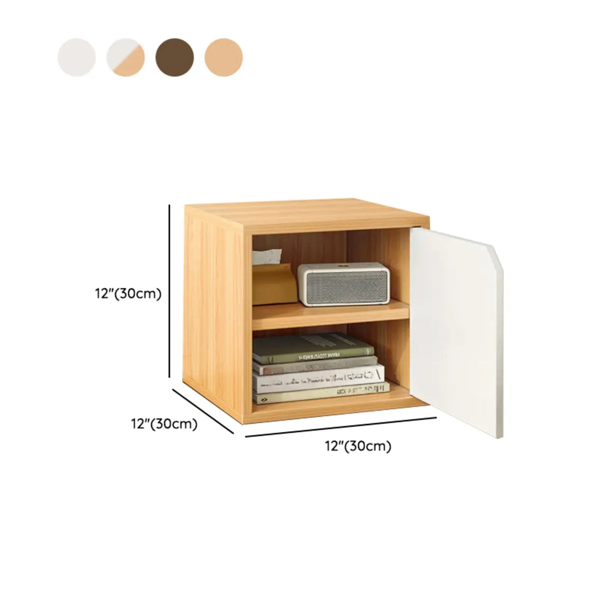 Simple Modular Closed Wooden Cubby Storage Bookcase Image - 27
