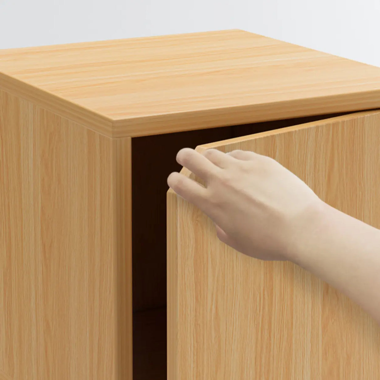 Simple Modular Closed Wooden Cubby Storage Bookcase Image - 8