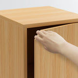 Simple Modular Closed Wooden Cubby Storage Bookcase Image - 8