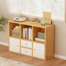 Simple Modular Drawers Wood Cube Short Bookcase Image - 10