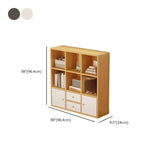 Simple Modular Drawers Wood Cube Short Bookcase Image - 24