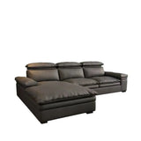Simple Modular Leather L-Shape Blue Large Sectional Sofa Image - 11