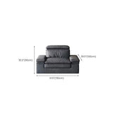 Simple Modular Leather L-Shape Blue Large Sectional Sofa #size