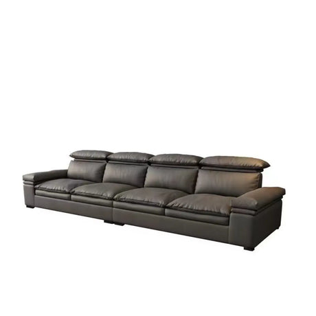 Simple Modular Leather L-Shape Blue Large Sectional Sofa Image - 2