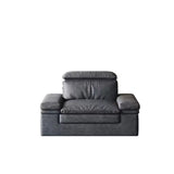 Simple Modular Leather L-Shape Blue Large Sectional Sofa Image - 5