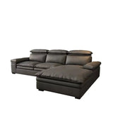 Simple Modular Leather L-Shape Blue Large Sectional Sofa Image - 7