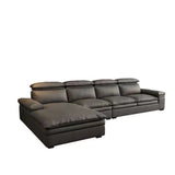 Simple Modular Leather L-Shape Blue Large Sectional Sofa Image - 9