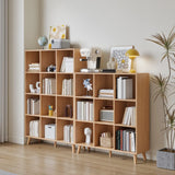 Simple Multi-Level Wood Modular Cube Storage Bookshelf Image - 1