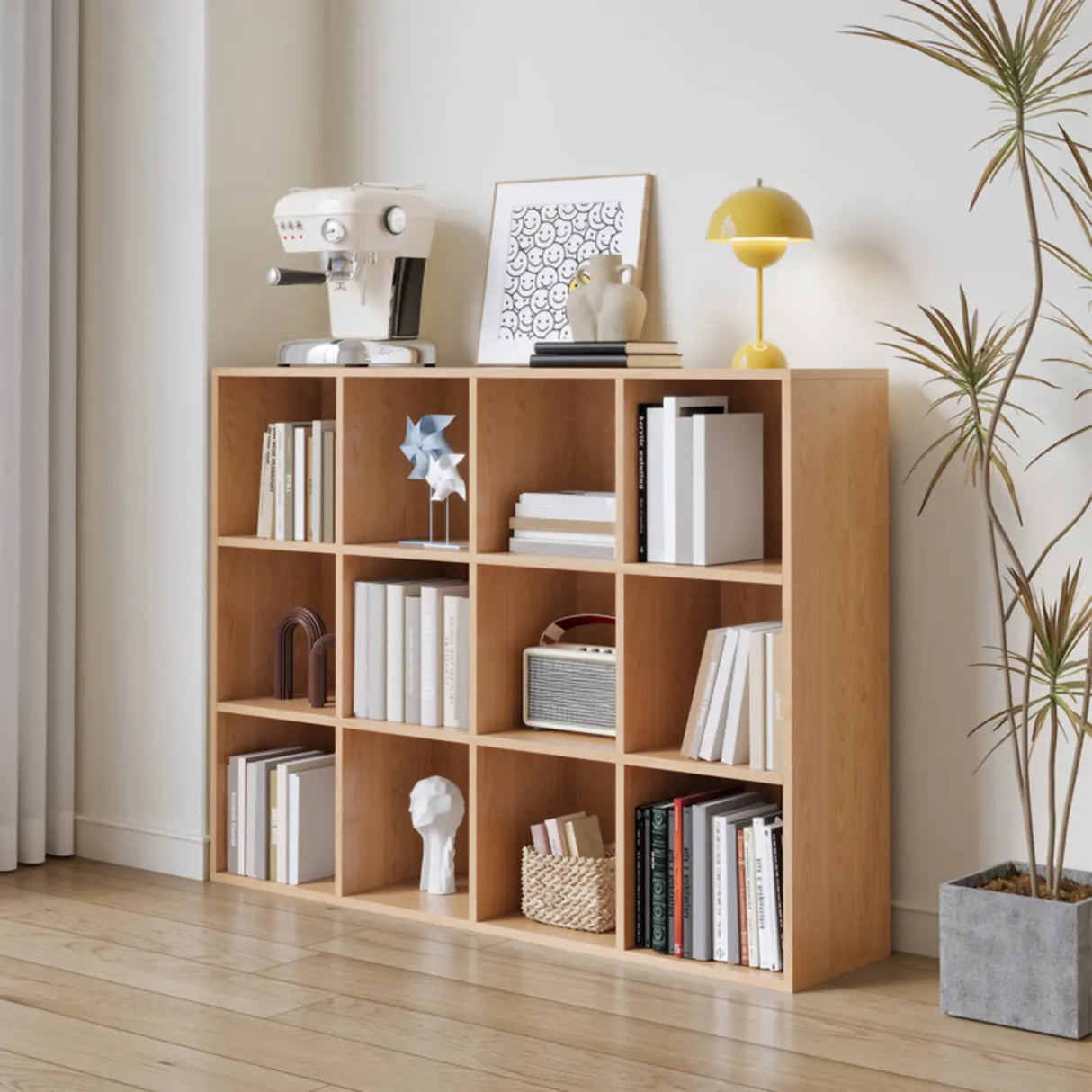 Simple Multi-Level Wood Modular Cube Storage Bookshelf Image - 10