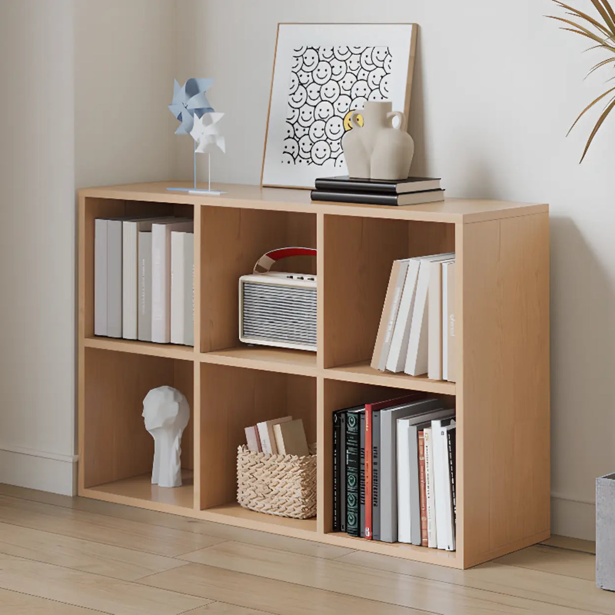 Simple Multi-Level Wood Modular Cube Storage Bookshelf Image - 3