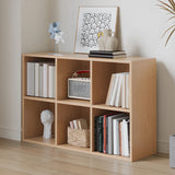 Simple Multi-Level Wood Modular Cube Storage Bookshelf Image - 3