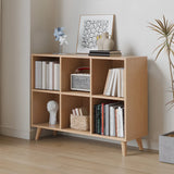 Simple Multi-Level Wood Modular Cube Storage Bookshelf Image - 13