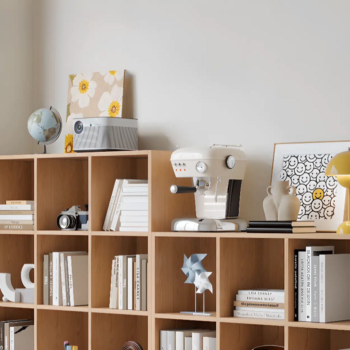 Simple Multi-Level Wood Modular Cube Storage Bookshelf Image - 14